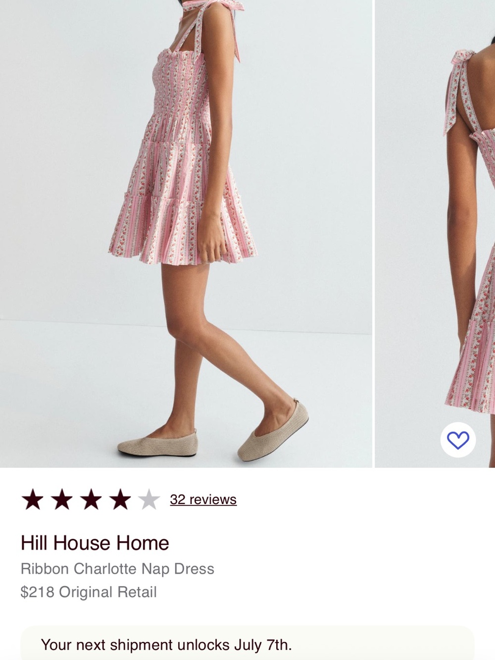Hill House Home Charlotte Nap Mini Dress - Pink Floral - Picture 2 of 9